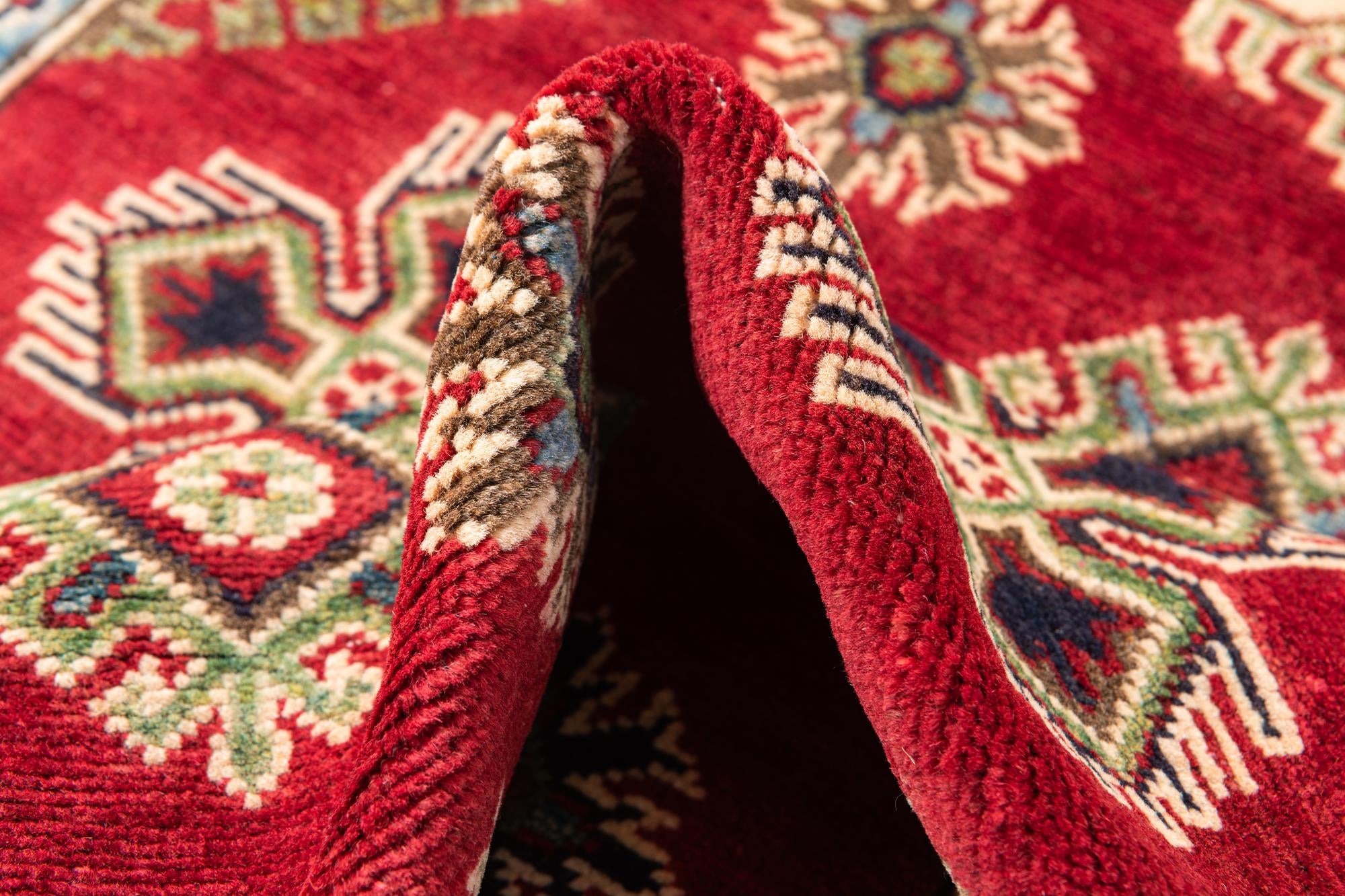 4' x 6' 2 Hand Knotted Kazak Rug