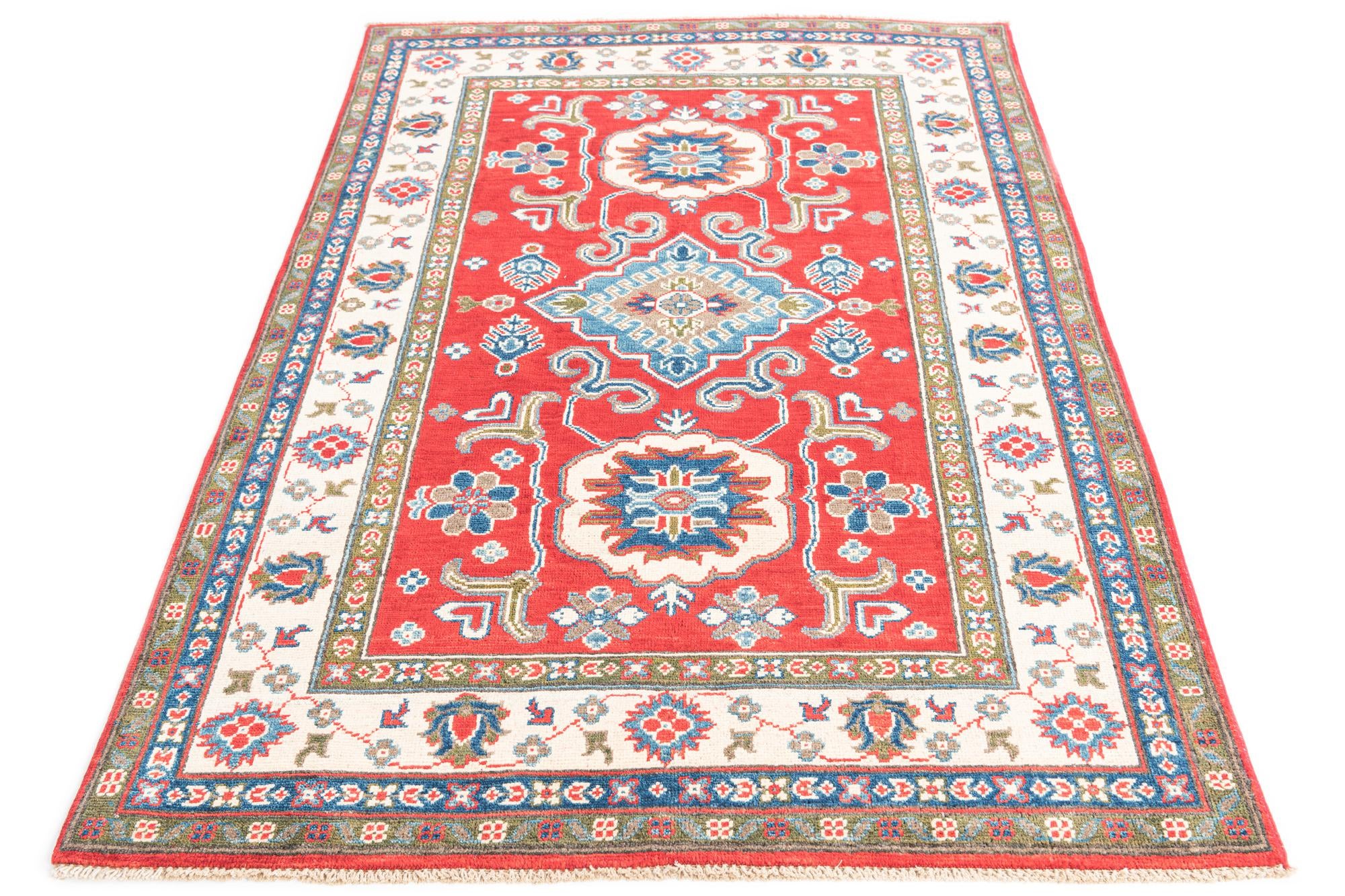 4' x 6' Hand Knotted Kazak Rug