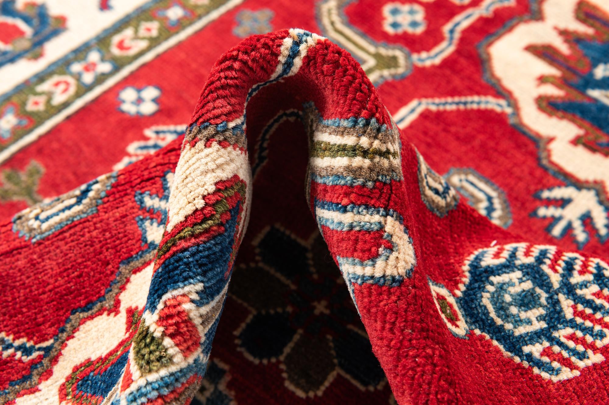 4' x 6' Hand Knotted Kazak Rug