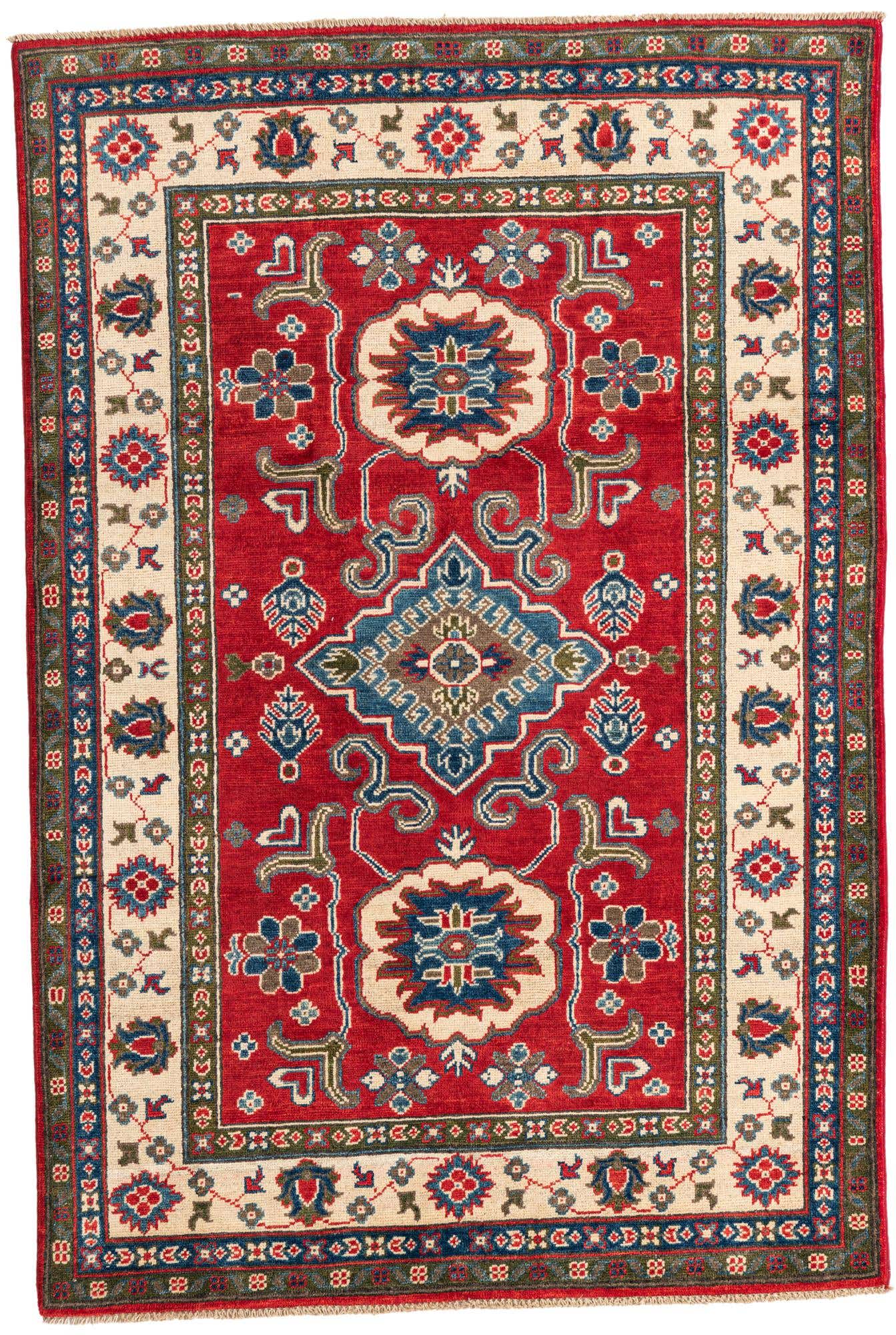 4' x 6' Hand Knotted Kazak Rug