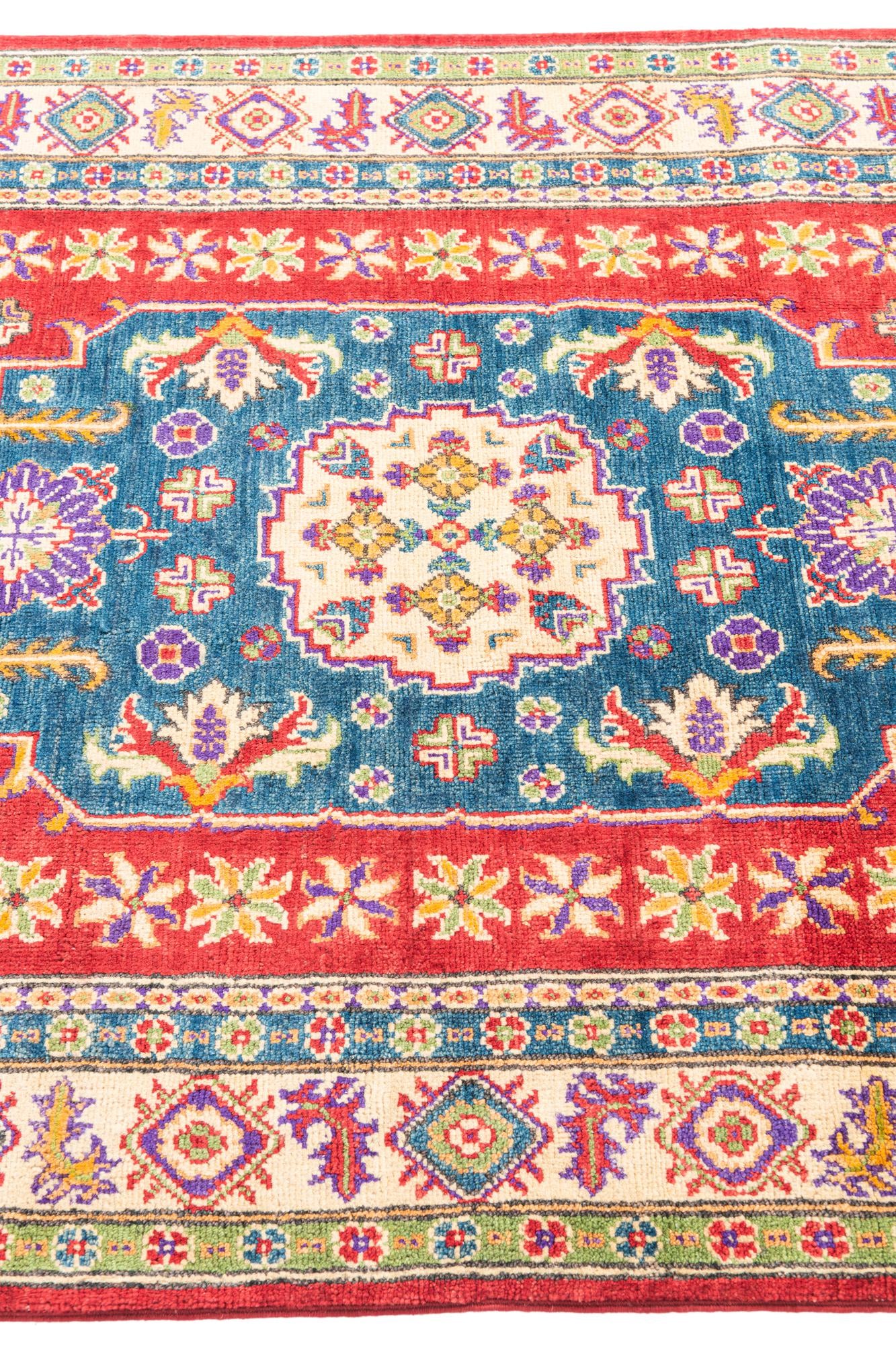 4' x 6' 4 Hand Knotted Kazak Rug