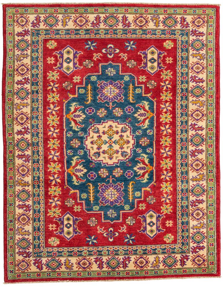 Detail image of 4' x 6' 4 Hand Knotted Kazak Rug