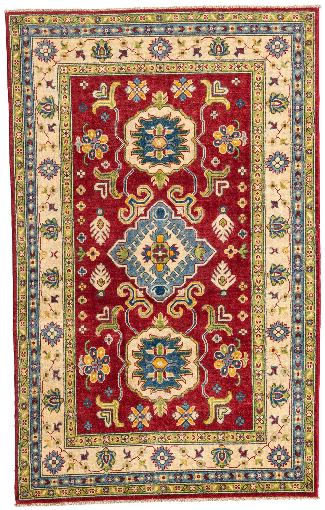 3' 10 x 6' 3 Hand Knotted Kazak Rug
