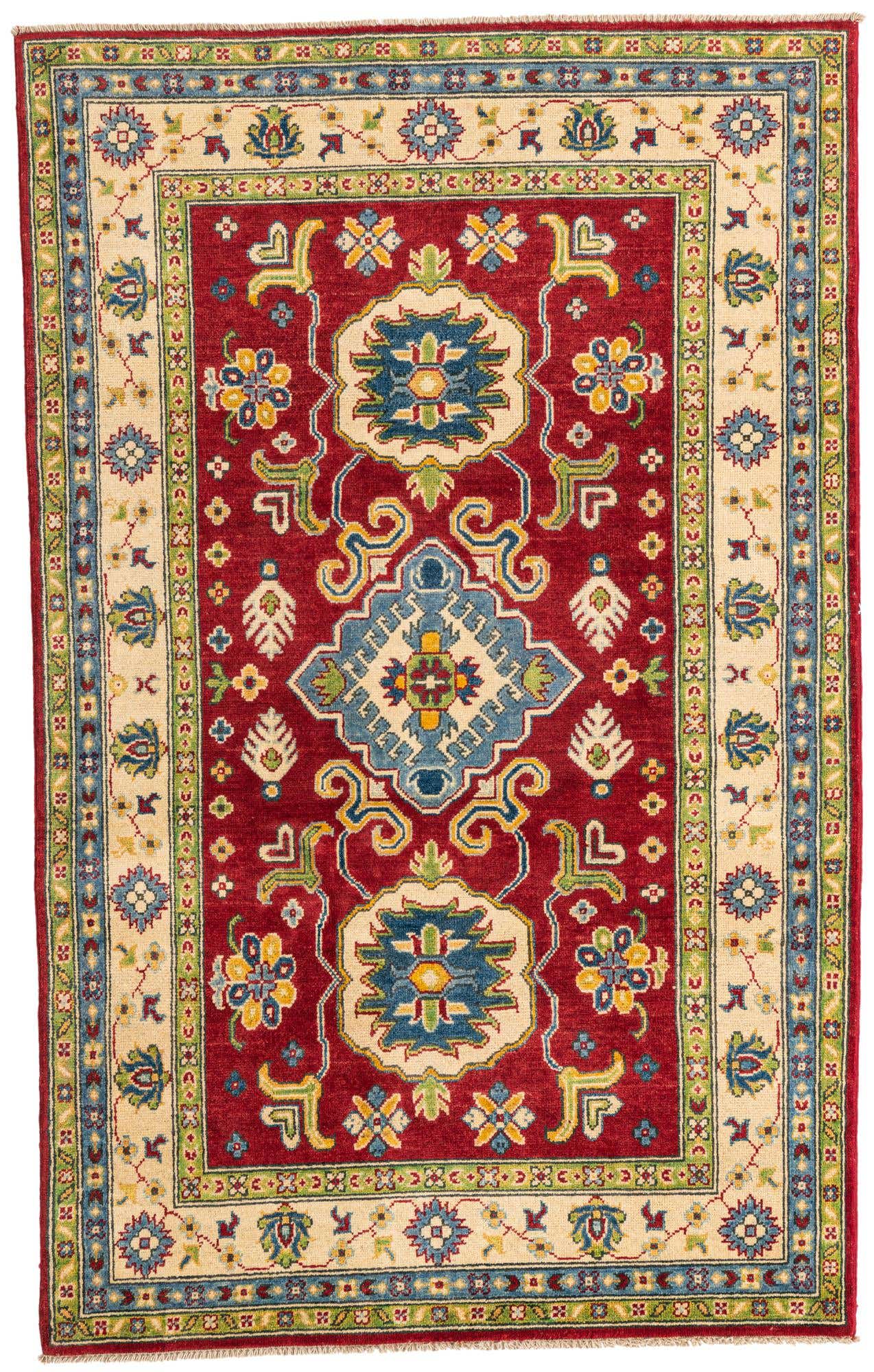 3' 10 x 6' 3 Hand Knotted Kazak Rug
