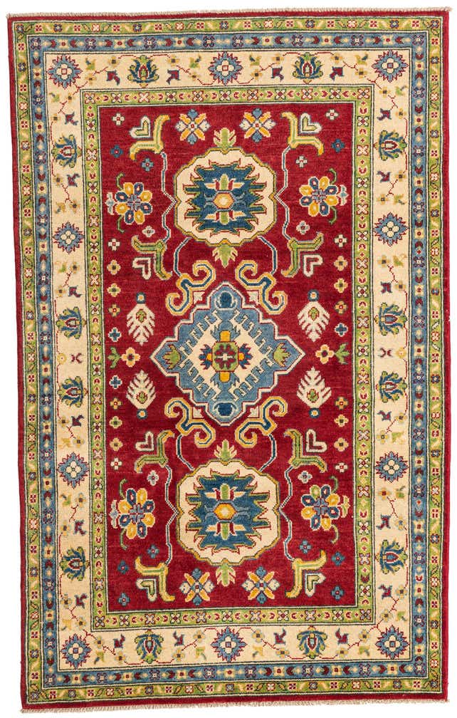 3' 10 x 6' 3 Hand Knotted Kazak Rug