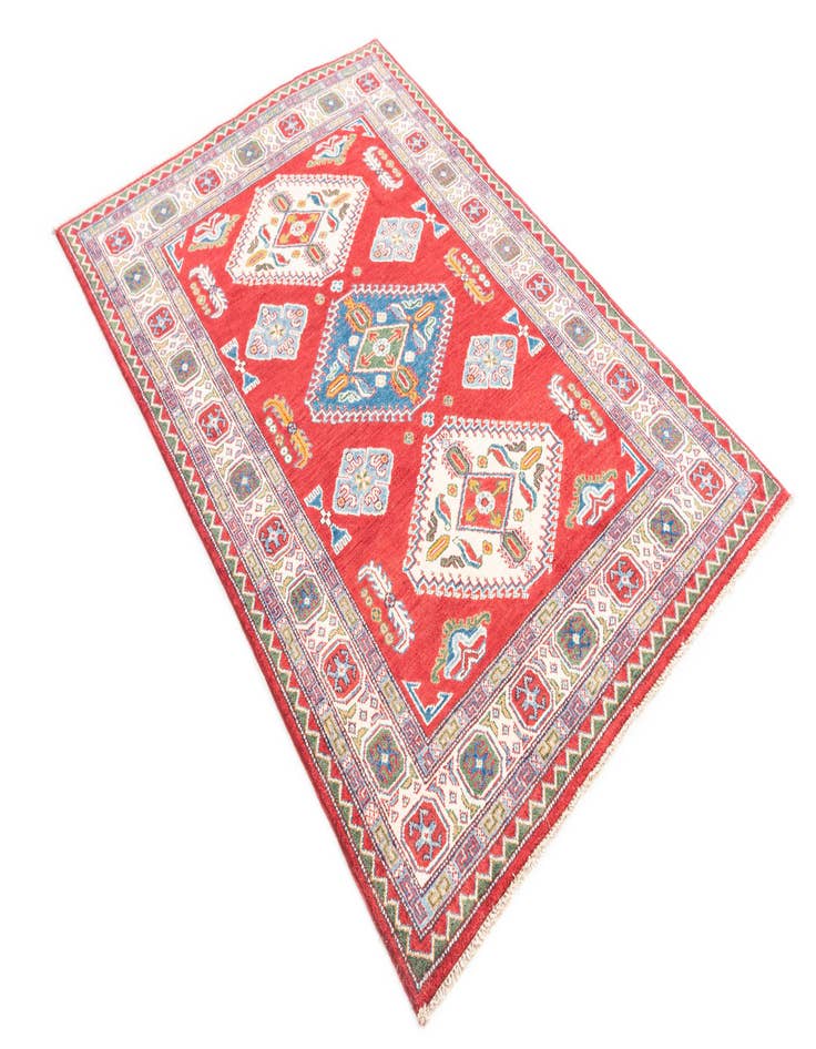 Detail image of 4' 1 x 6' Hand Knotted Kazak Rug