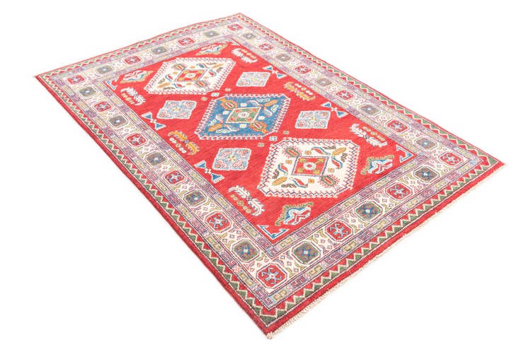 Detail image of 4' 1 x 6' Hand Knotted Kazak Rug