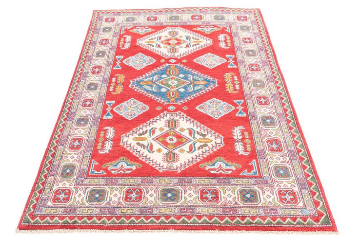 Detail image of 4' 1 x 6' Hand Knotted Kazak Rug
