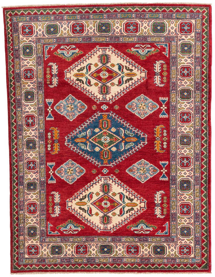 Detail image of 4' 1 x 6' Hand Knotted Kazak Rug
