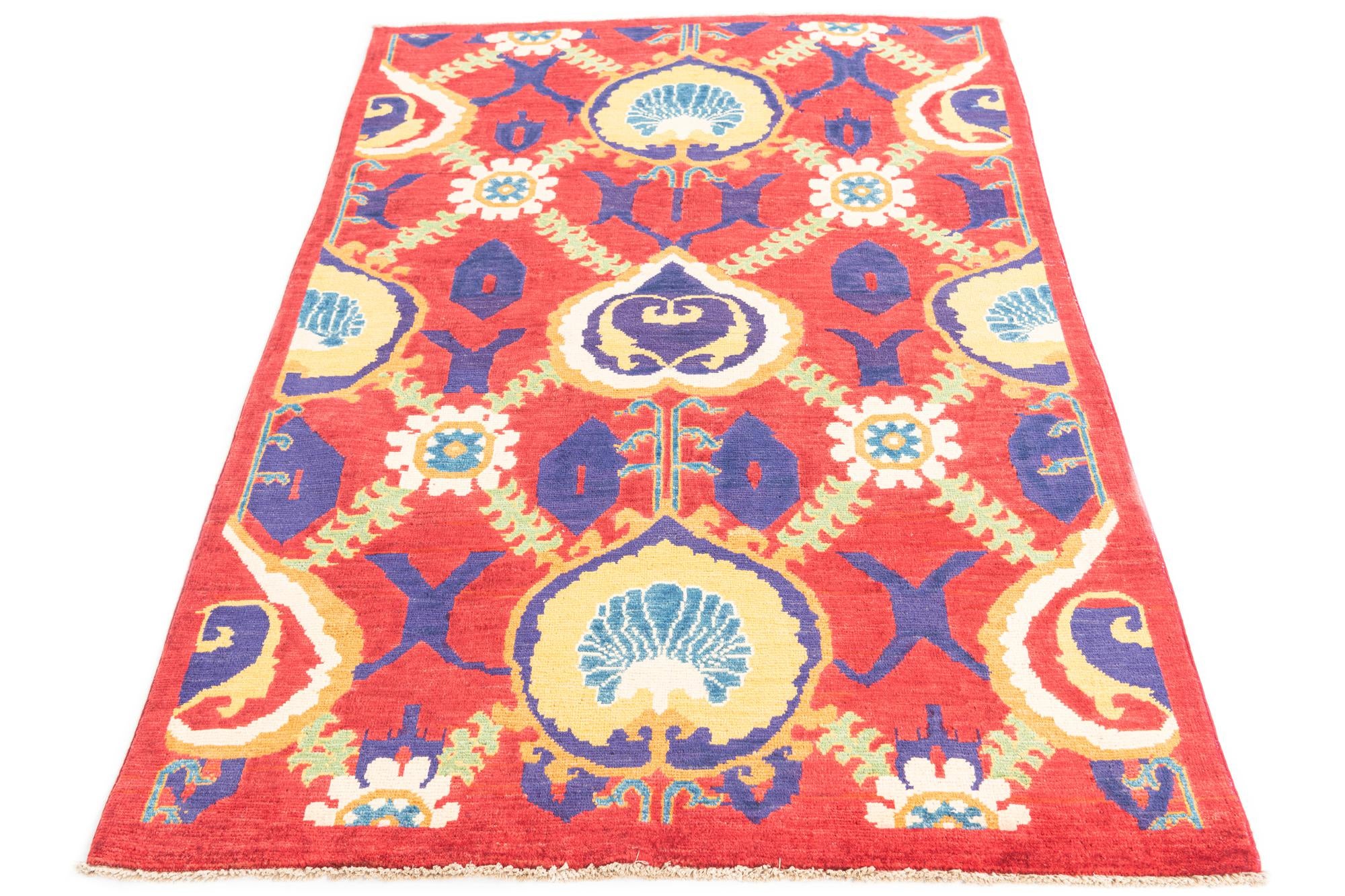 3' 10 x 6' 1 Hand Knotted Kazak Rug
