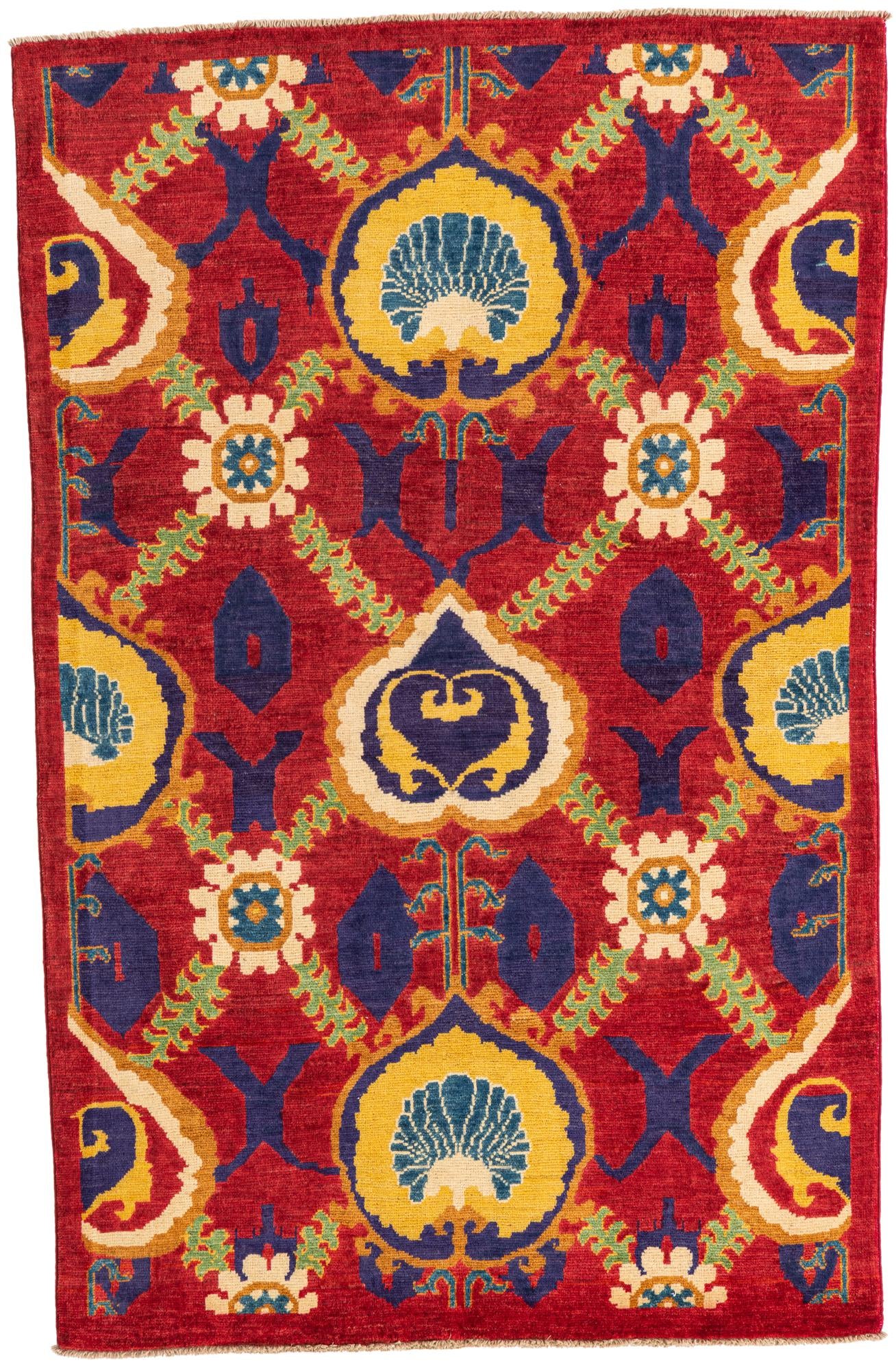 3' 10 x 6' 1 Hand Knotted Kazak Rug