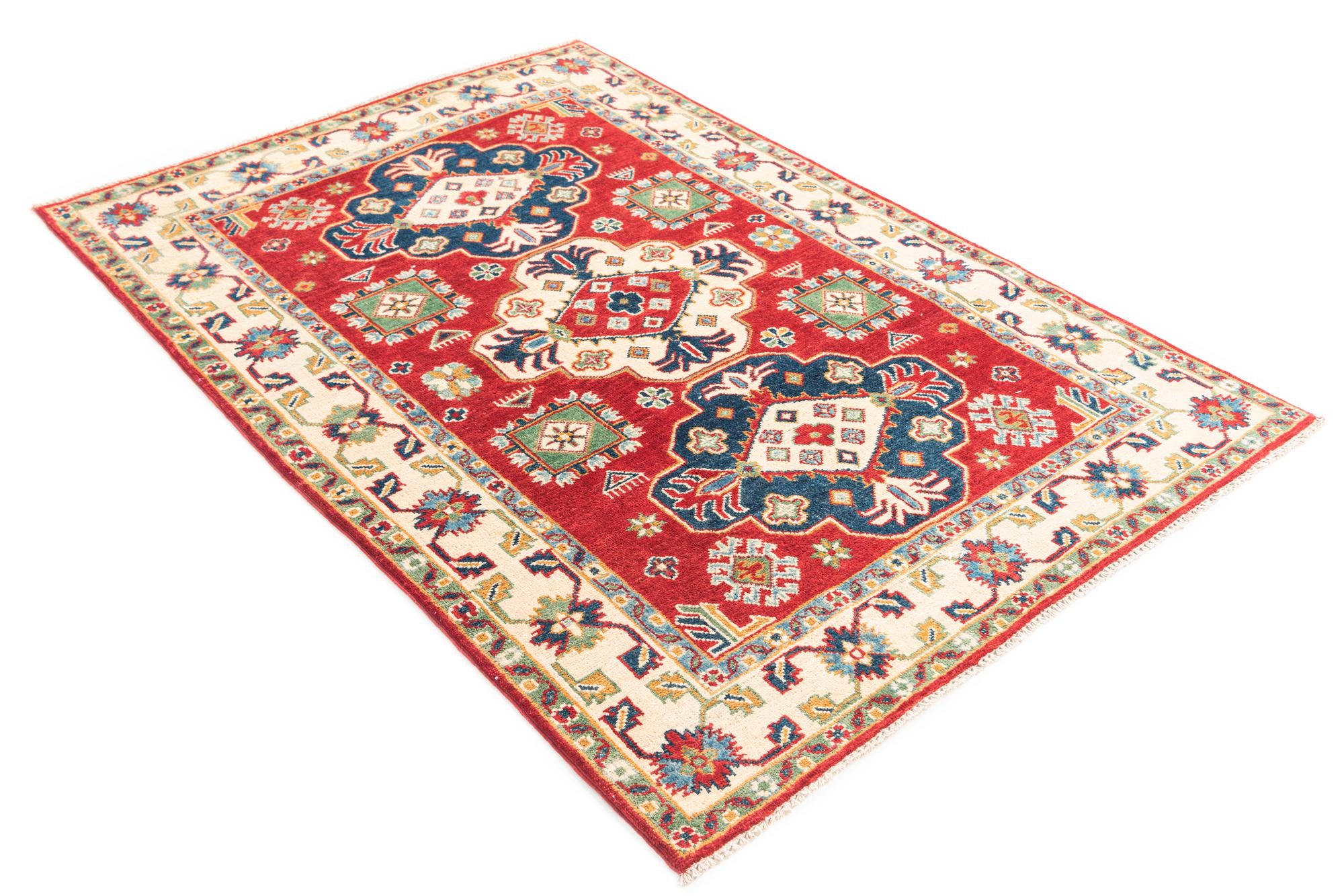 4' x 5' 10 Hand Knotted Kazak Rug