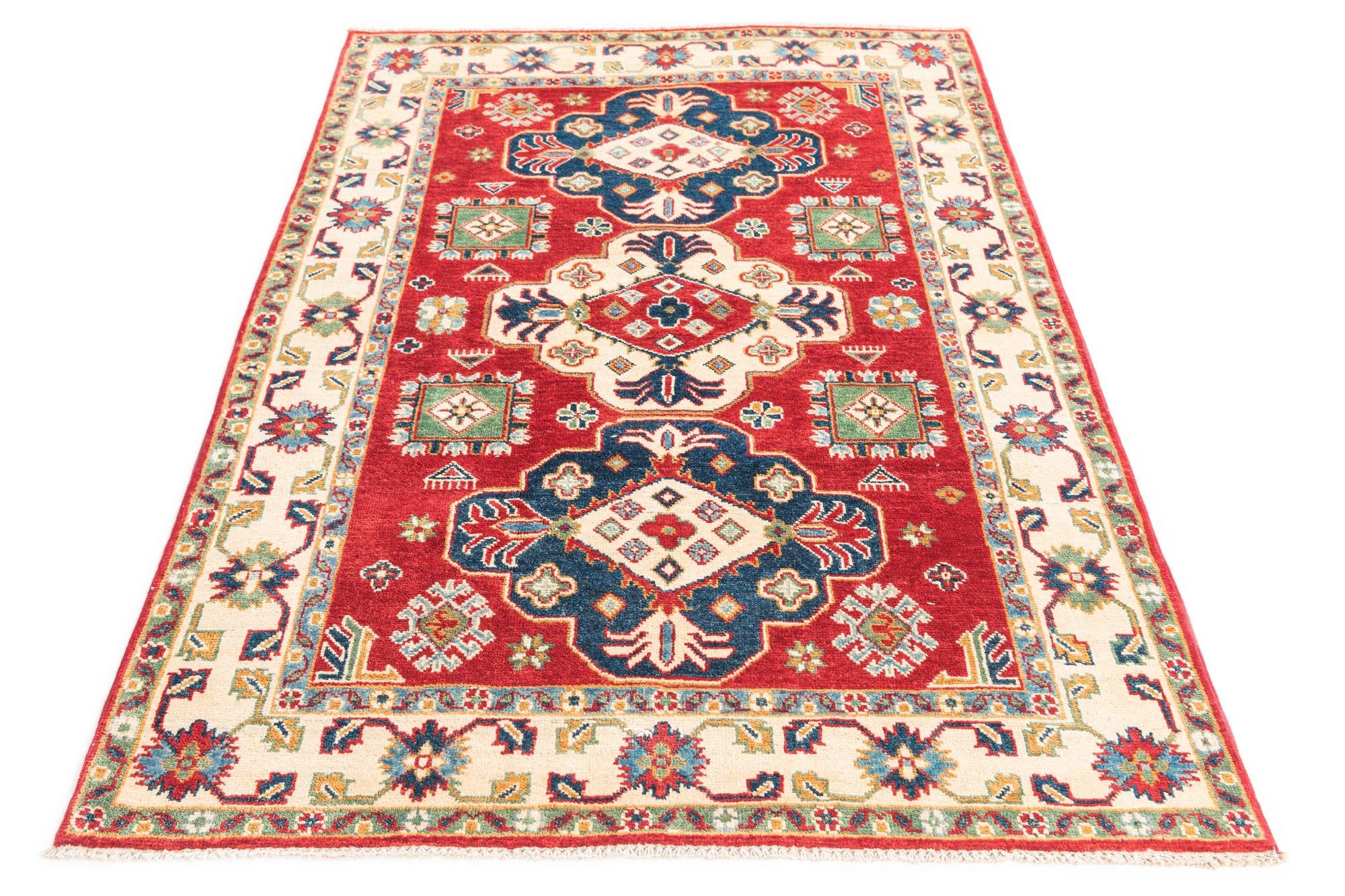4' x 5' 10 Hand Knotted Kazak Rug