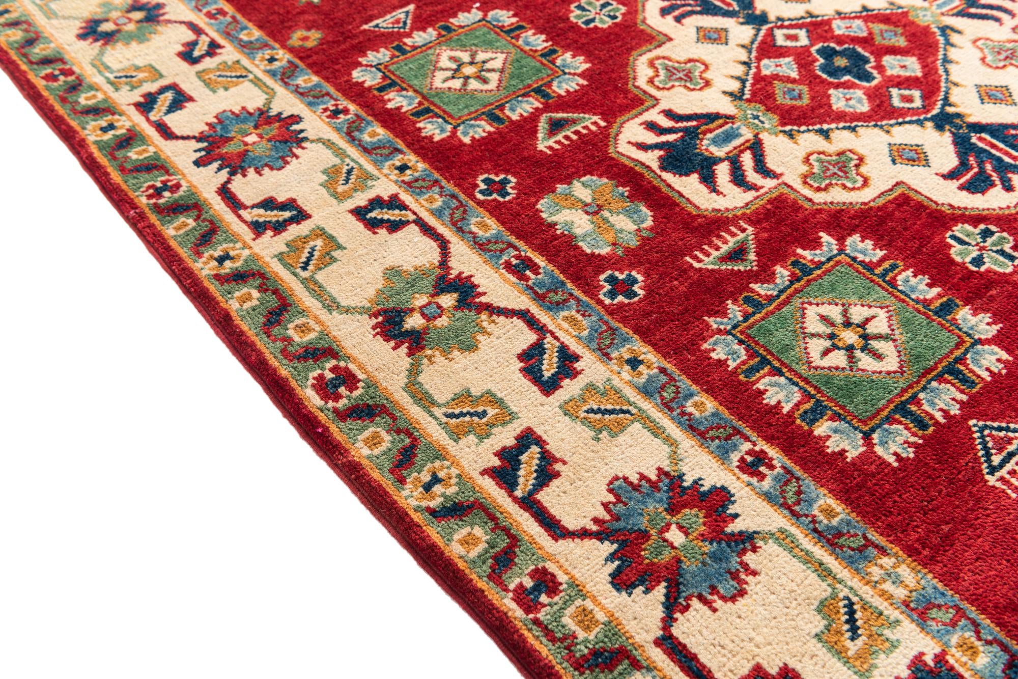 4' x 5' 10 Hand Knotted Kazak Rug