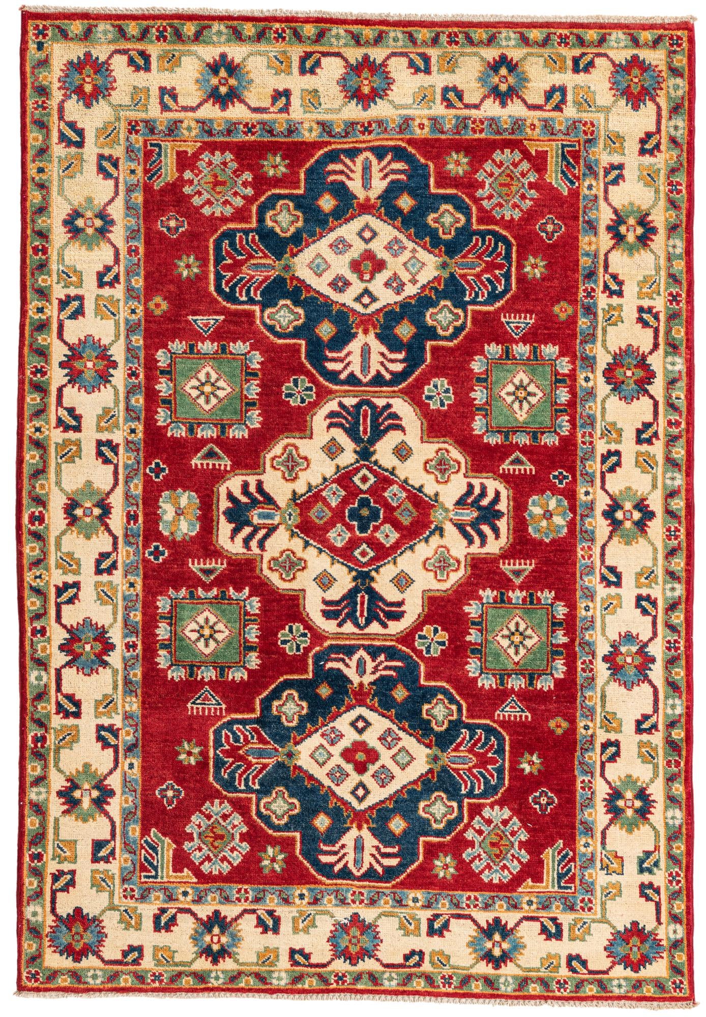 4' x 5' 10 Hand Knotted Kazak Rug
