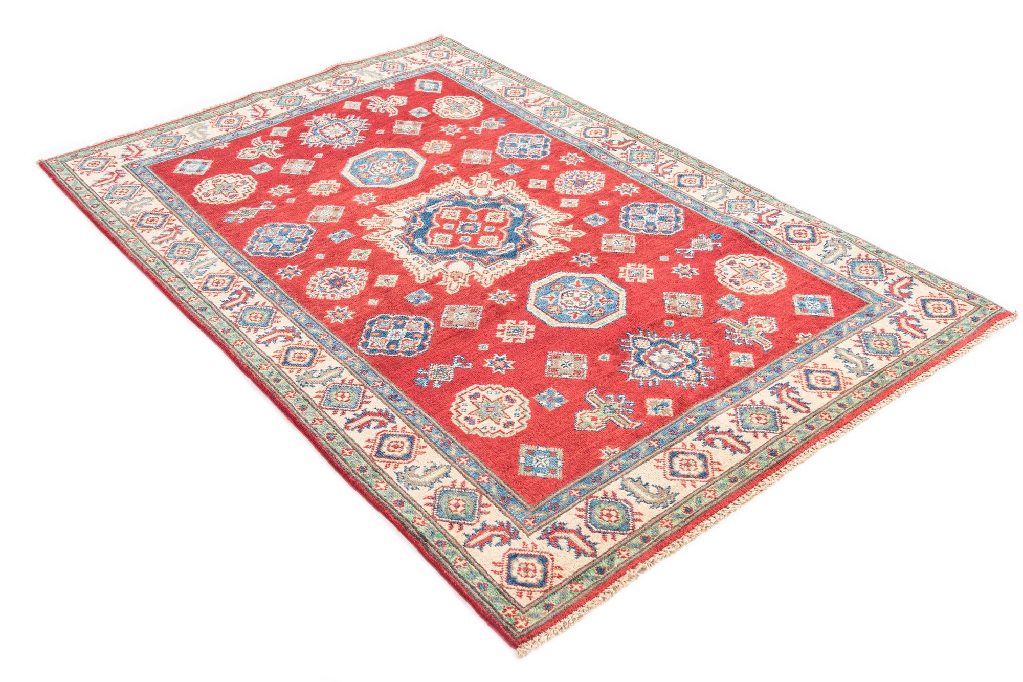 4' 1 x 6' 2 Hand Knotted Kazak Rug