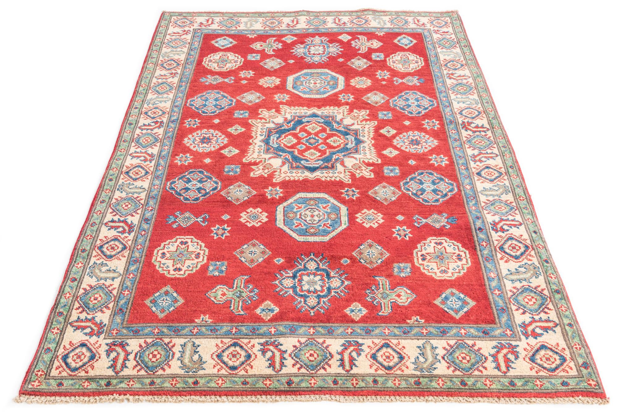 4' 1 x 6' 2 Hand Knotted Kazak Rug