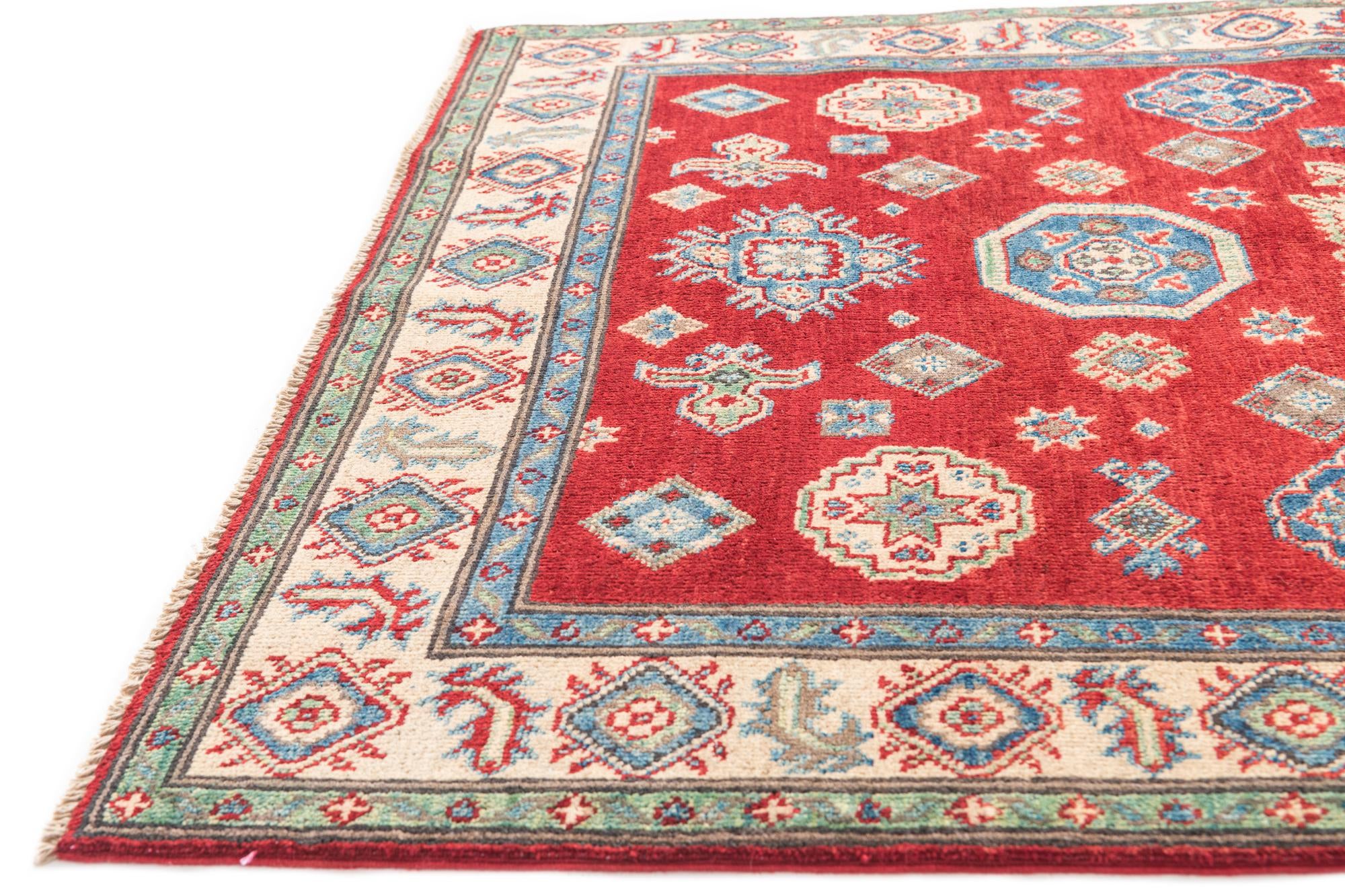 4' 1 x 6' 2 Hand Knotted Kazak Rug