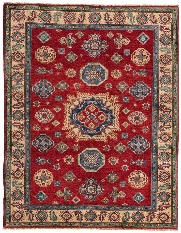 Detail image of 4' 1 x 6' 2 Hand Knotted Kazak Rug