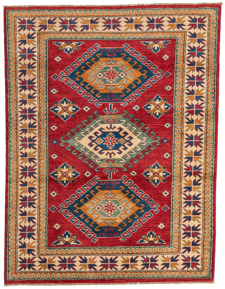 Detail image of 3' 9 x 5' 7 Hand Knotted Kazak Rug