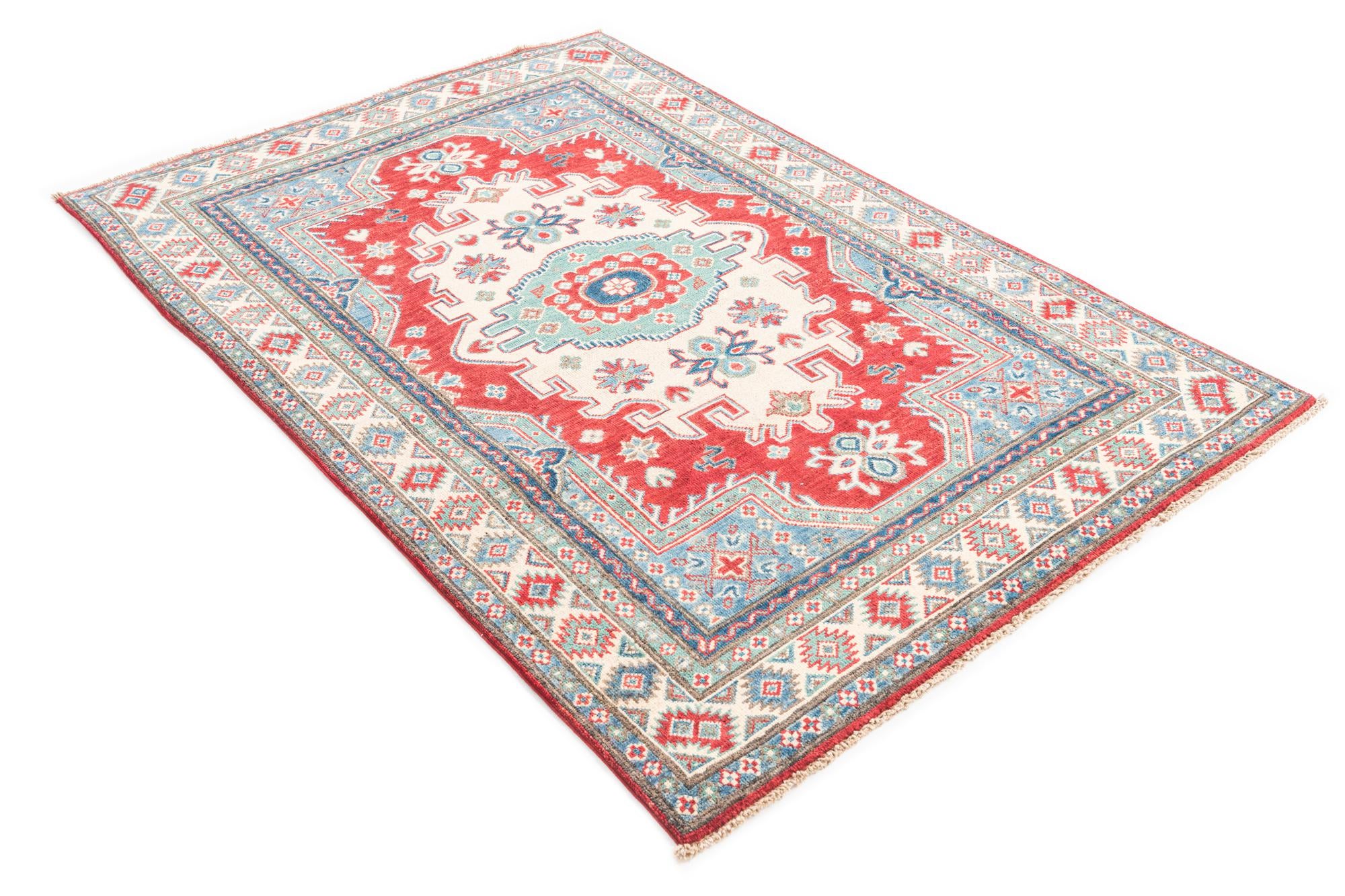 4' x 6' 1 Hand Knotted Kazak Rug