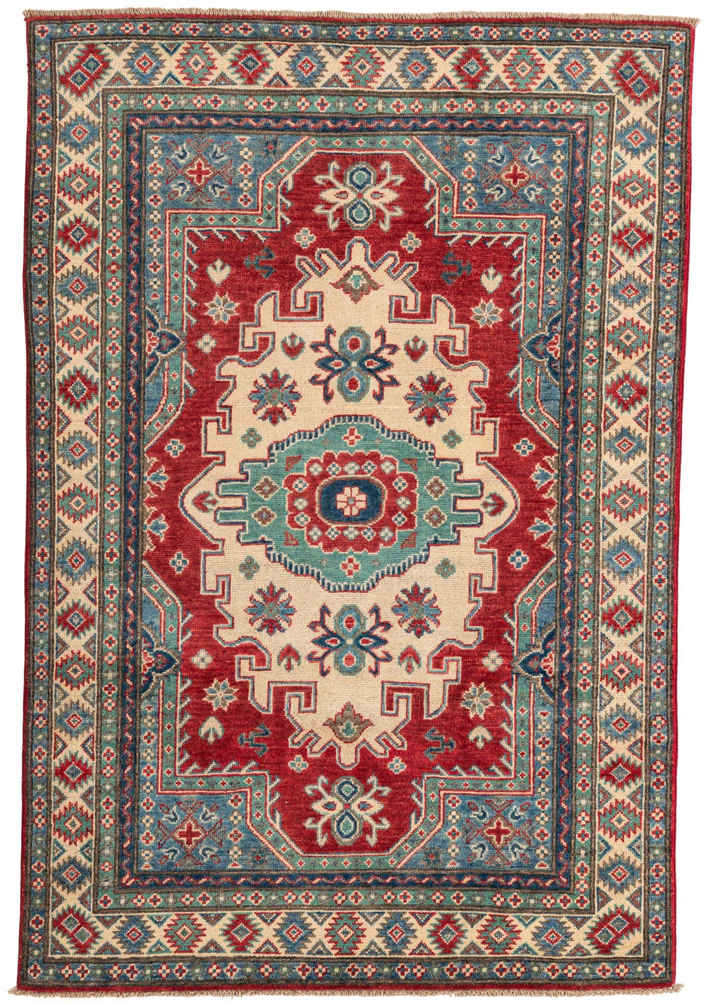 4' x 6' 1 Hand Knotted Kazak Rug