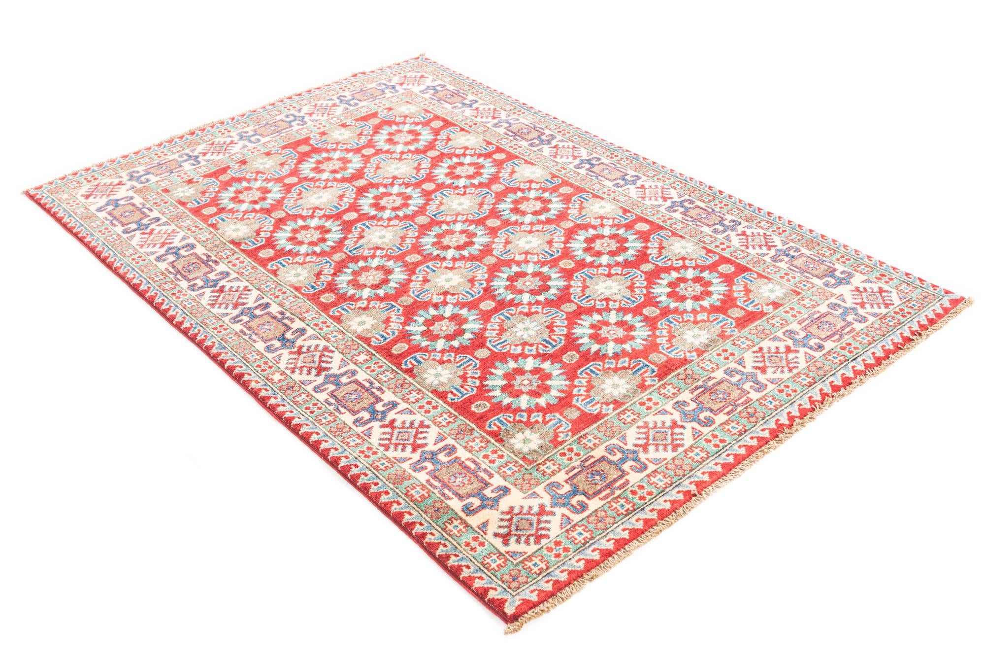 4' x 5' 10 Hand Knotted Kazak Rug