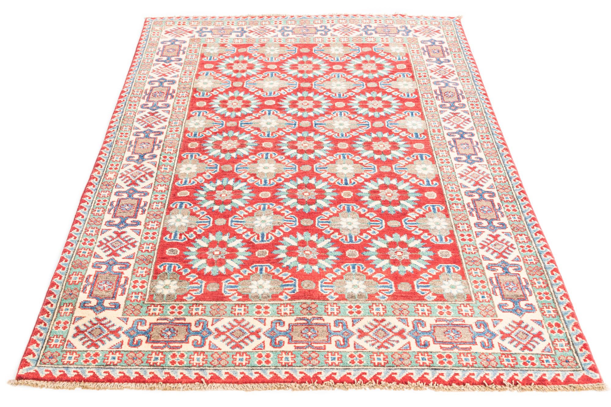 4' x 5' 10 Hand Knotted Kazak Rug