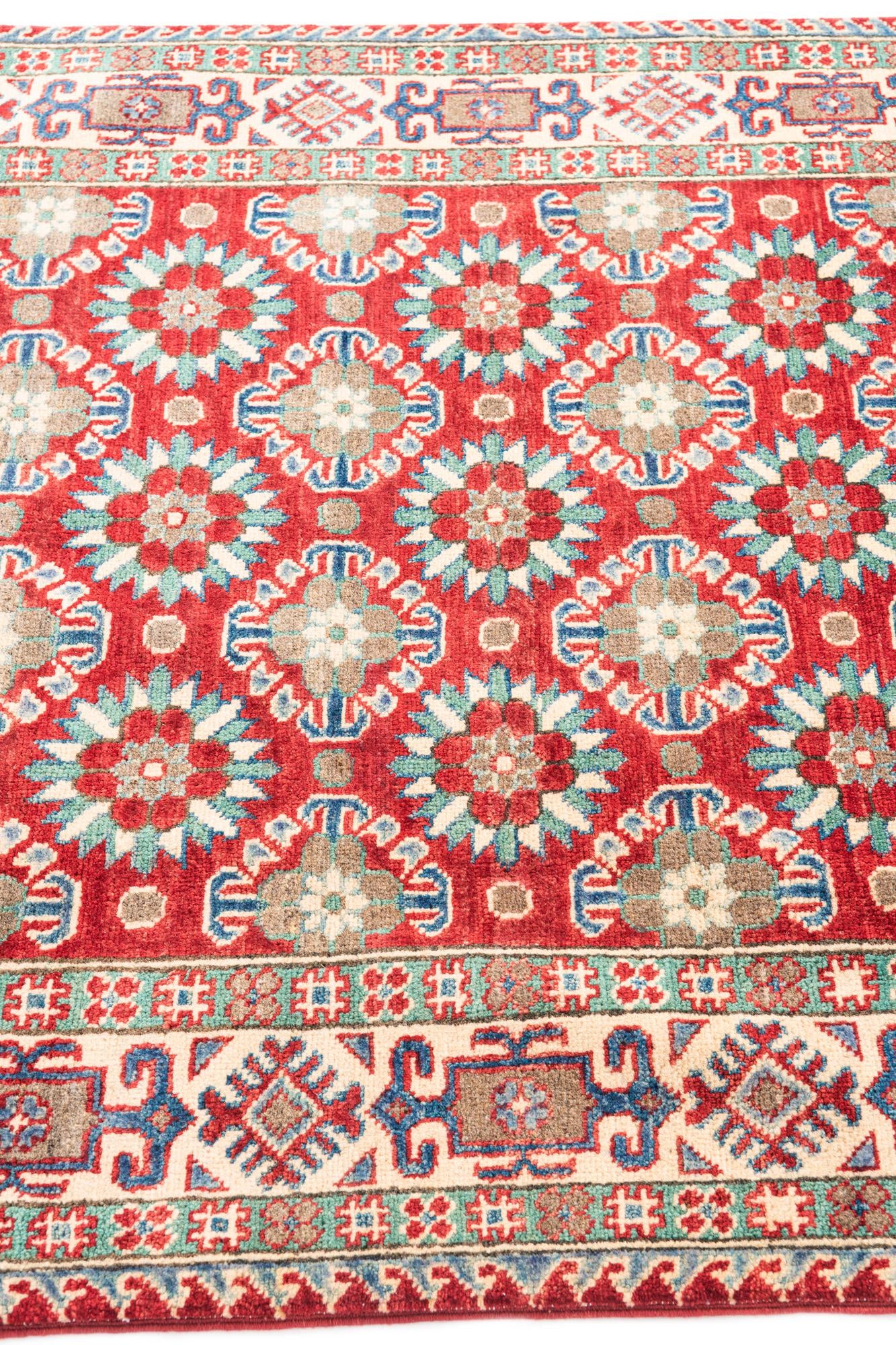 4' x 5' 10 Hand Knotted Kazak Rug