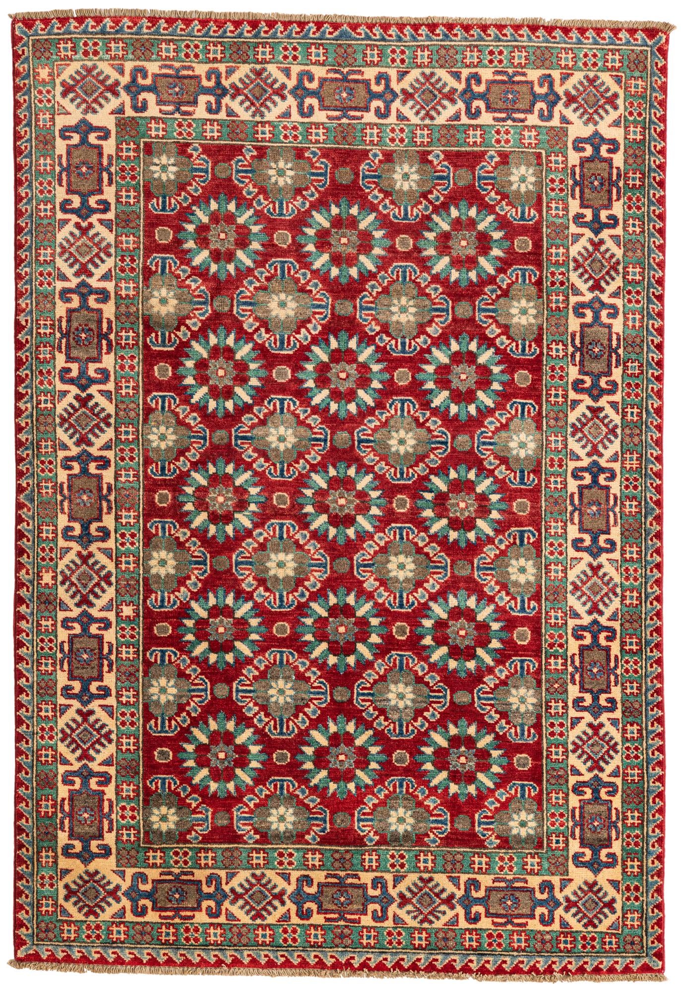 4' x 5' 10 Hand Knotted Kazak Rug