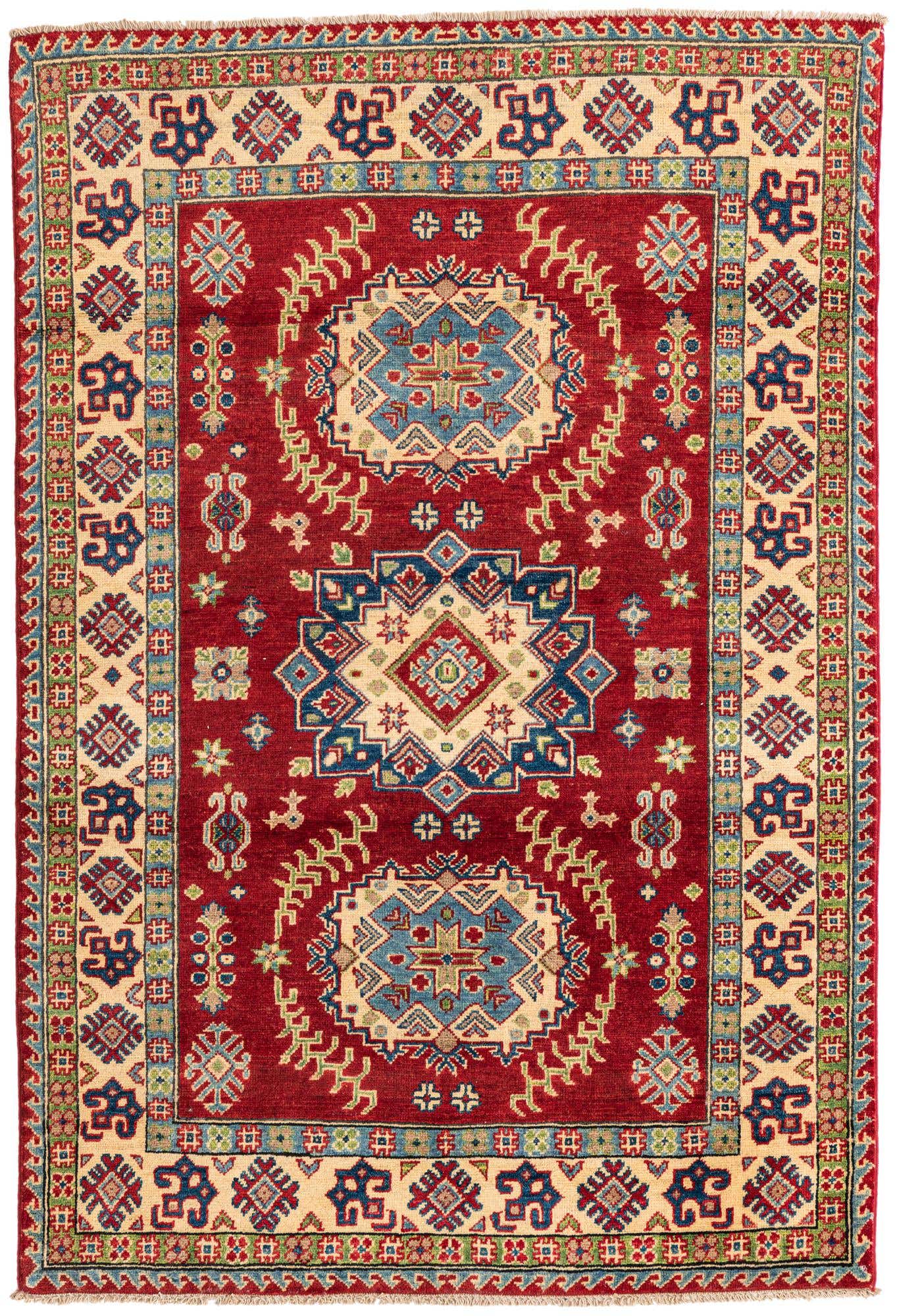 4' x 6' Hand Knotted Kazak Rug