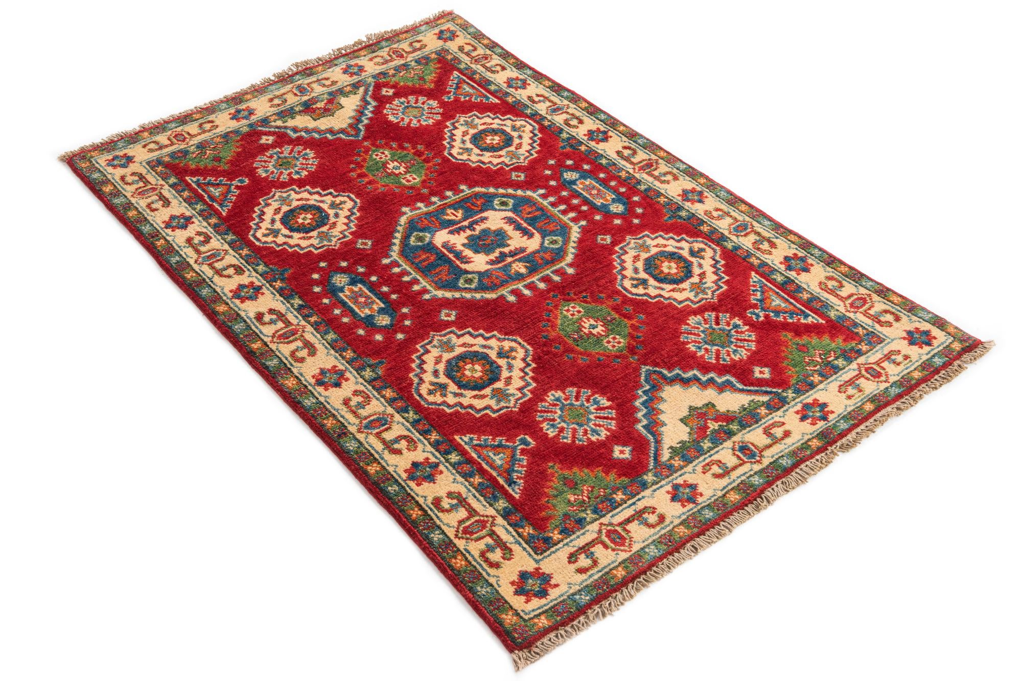 2' 8 x 4' Hand Knotted Kazak Rug