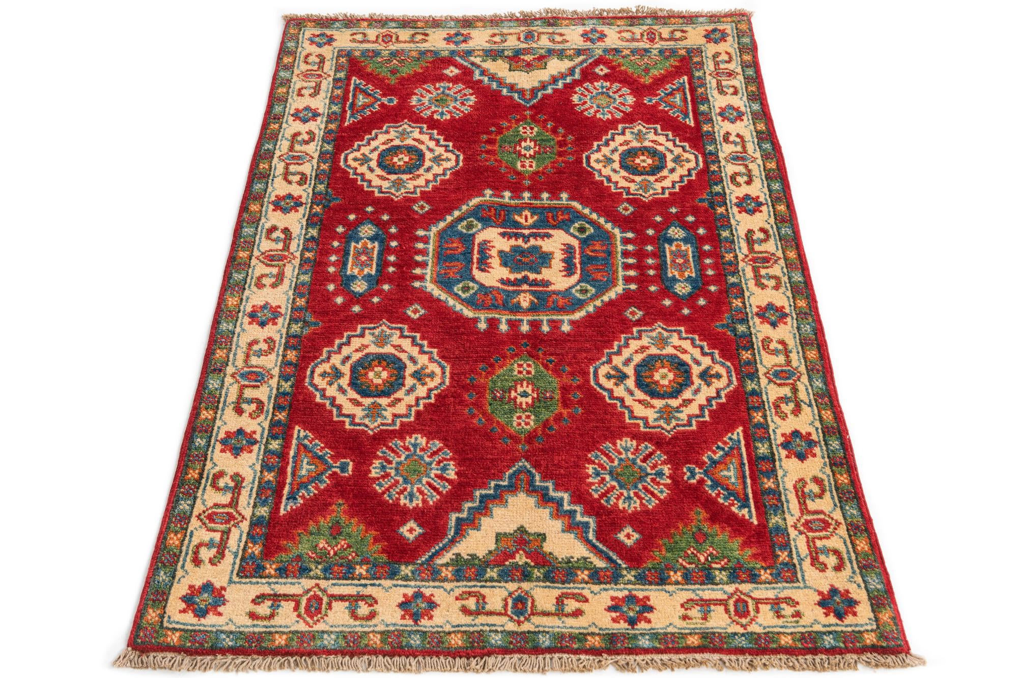 2' 8 x 4' Hand Knotted Kazak Rug