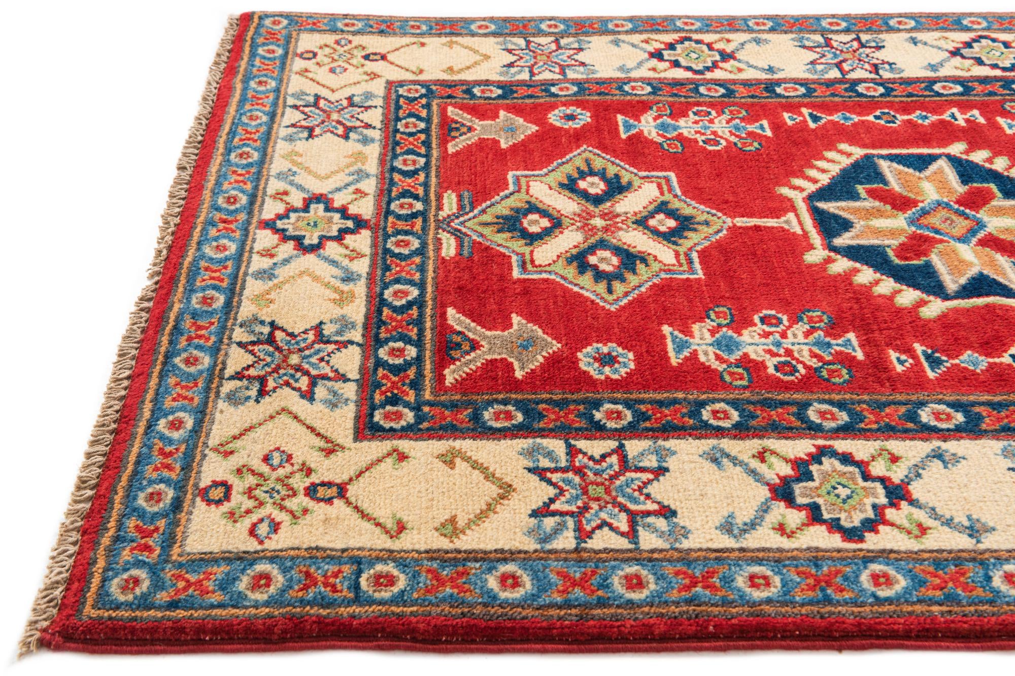 2' 7 x 4' Hand Knotted Kazak Rug