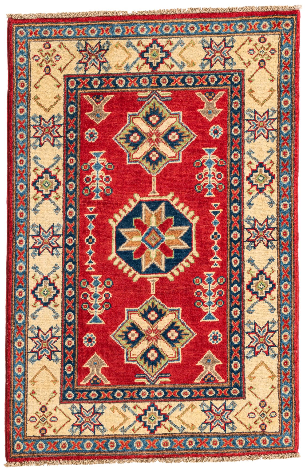 2' 7 x 4' Hand Knotted Kazak Rug