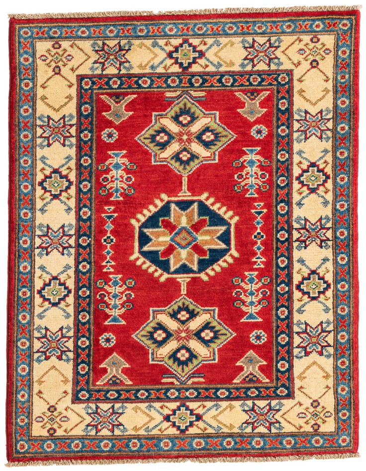 Detail image of 2' 7 x 4' Hand Knotted Kazak Rug