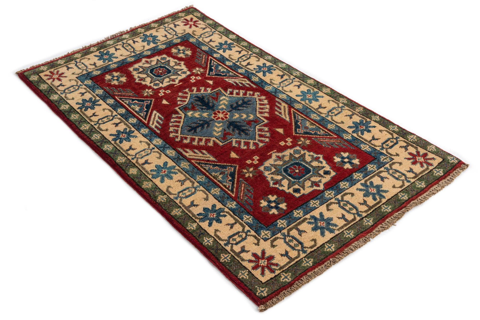 2' 6 x 4' 3 Hand Knotted Kazak Rug