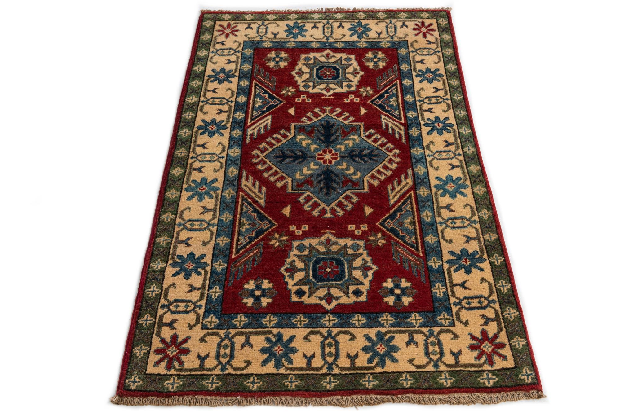 2' 6 x 4' 3 Hand Knotted Kazak Rug