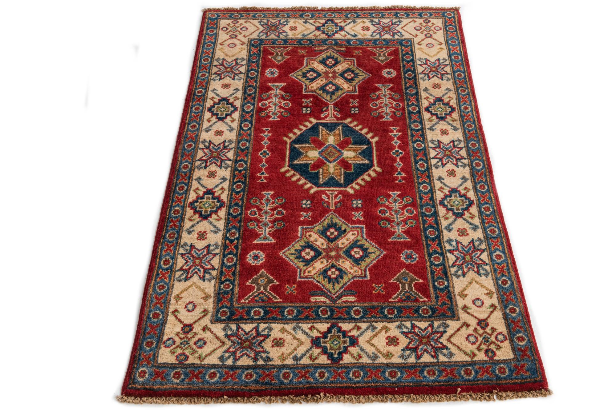 2' 7 x 4' 4 Hand Knotted Kazak Rug