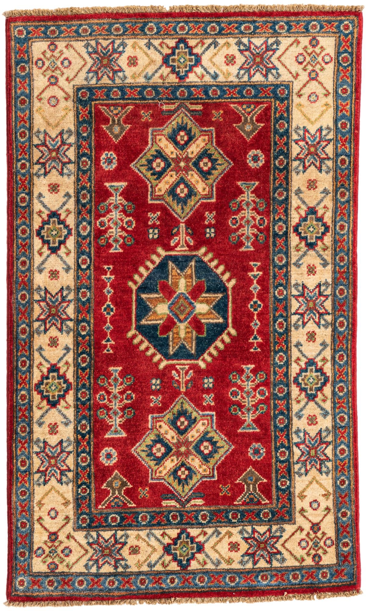 2' 7 x 4' 4 Hand Knotted Kazak Rug