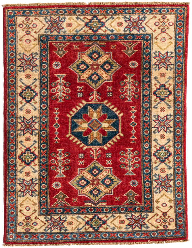 Detail image of 2' 7 x 4' 4 Hand Knotted Kazak Rug