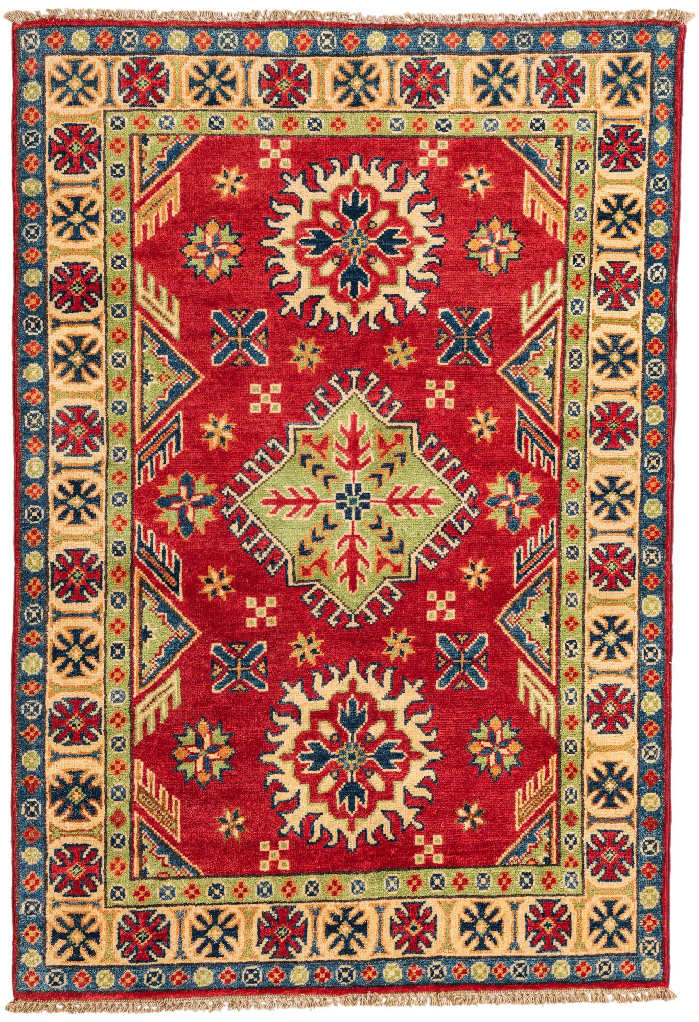 3' 3 x 4' 10 Hand Knotted Kazak Rug