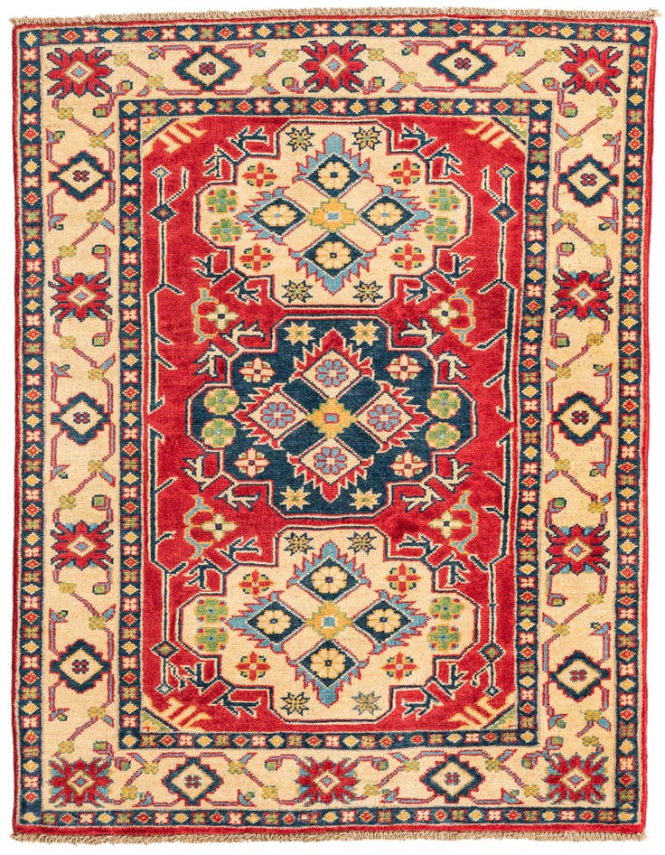 Detail image of 3' 3 x 4' 10 Hand Knotted Kazak Rug