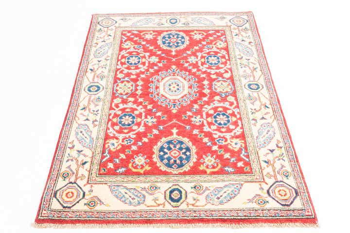 3' 4 x 4' 10 Hand Knotted Kazak Rug
