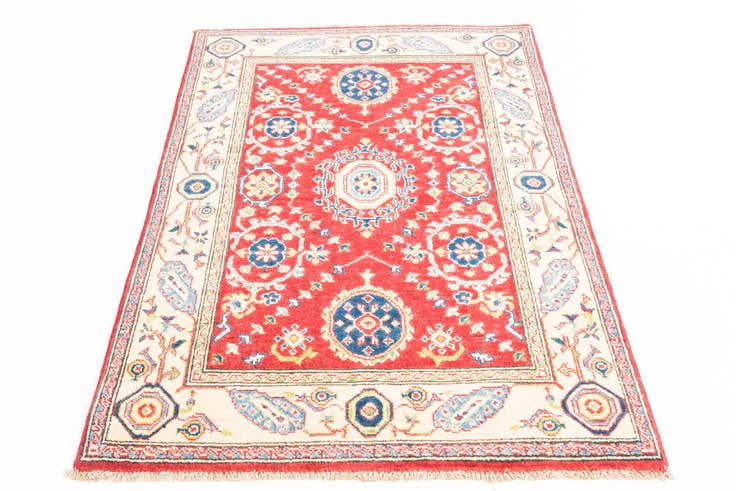 Detail image of 3' 4 x 4' 10 Hand Knotted Kazak Rug