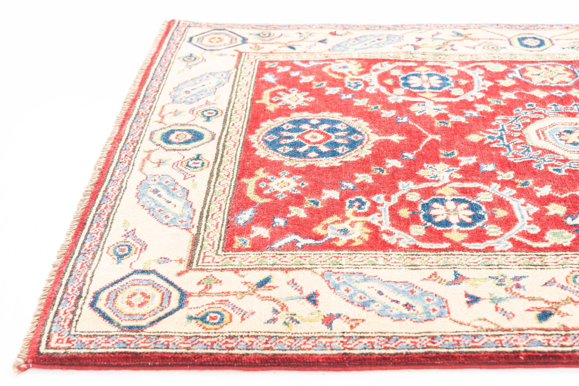 3' 4 x 4' 10 Hand Knotted Kazak Rug