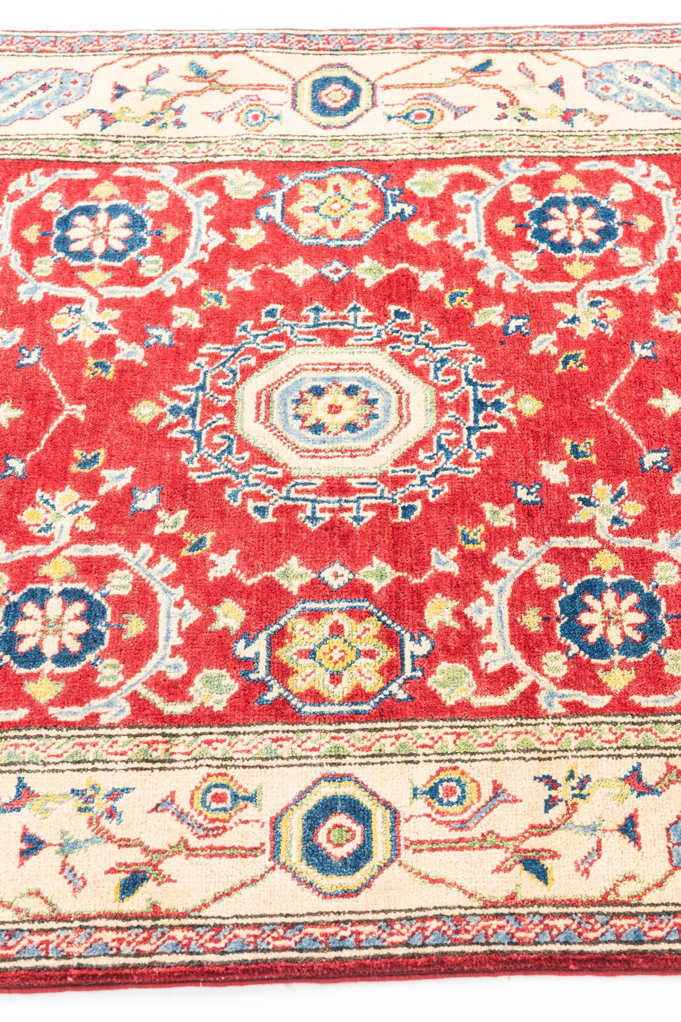 3' 4 x 4' 10 Hand Knotted Kazak Rug
