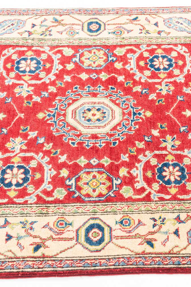 3' 4 x 4' 10 Hand Knotted Kazak Rug
