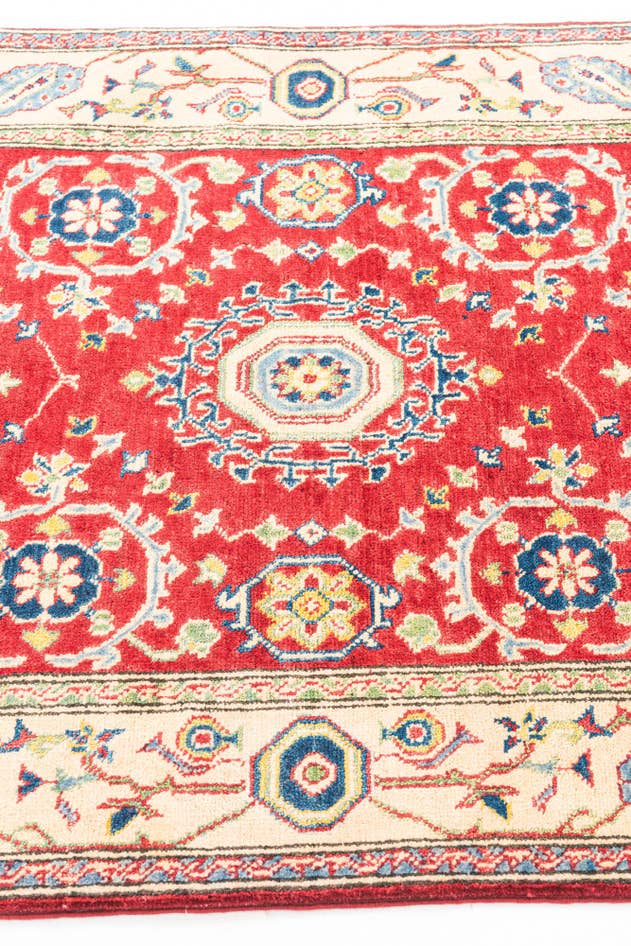 Detail image of 3' 4 x 4' 10 Hand Knotted Kazak Rug