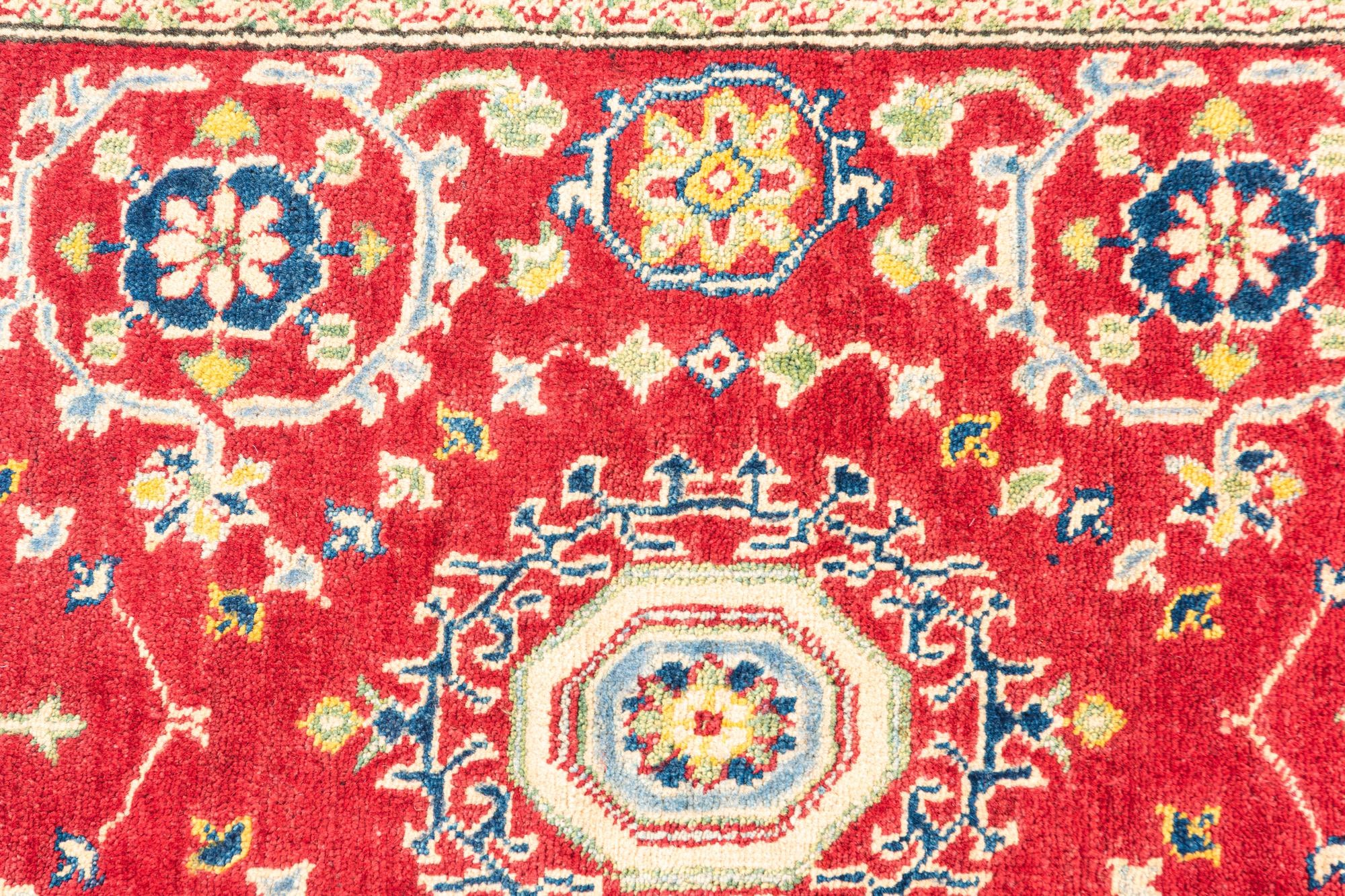 3' 4 x 4' 10 Hand Knotted Kazak Rug